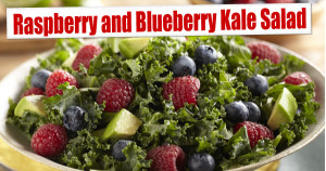 Raspberry and Blueberry Kale Salad